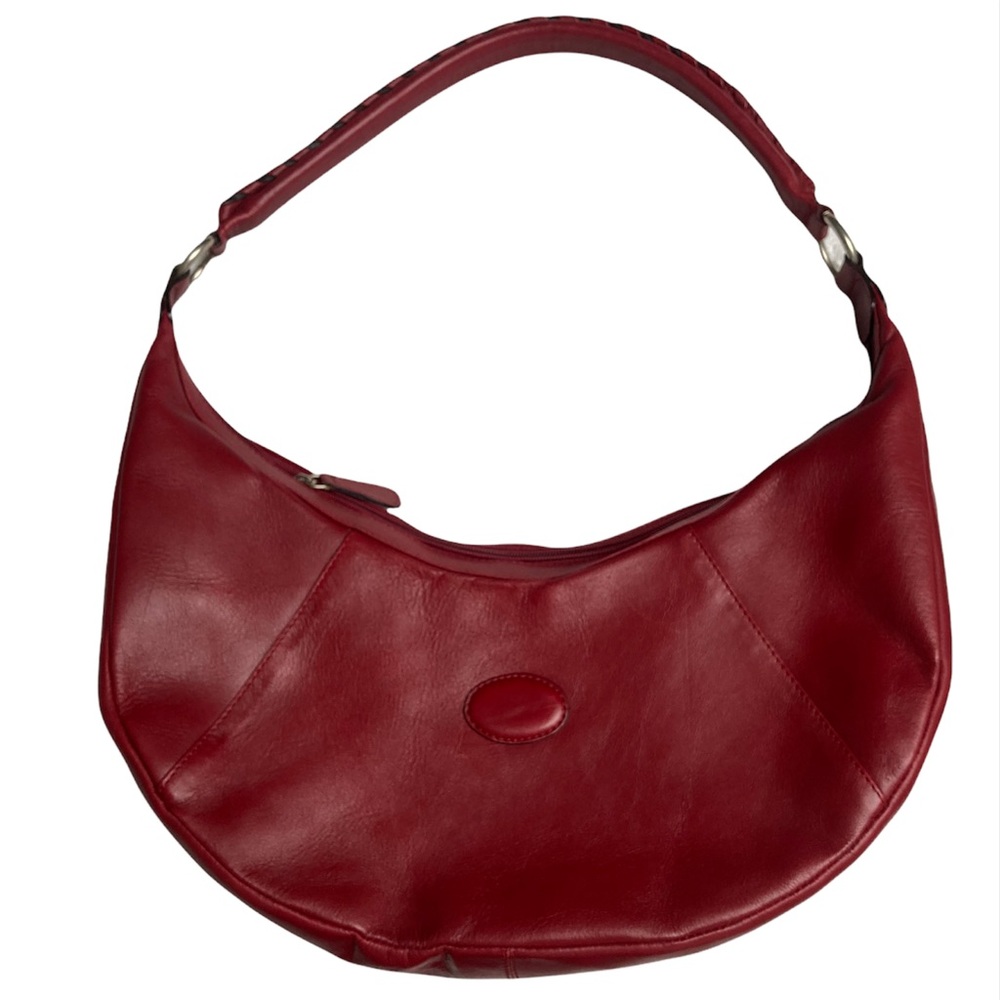 Genuine leather handmade red shoulder bag